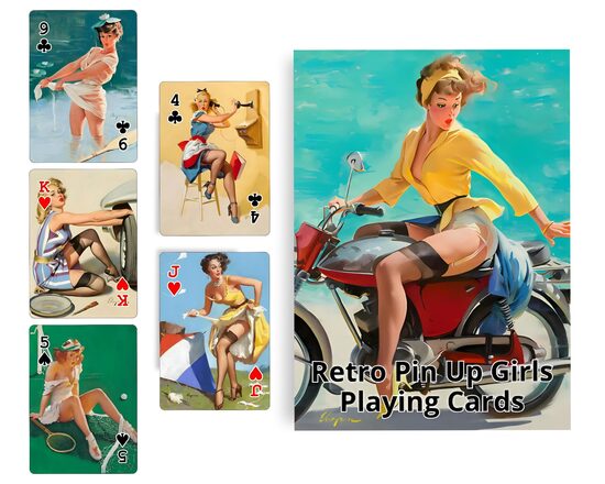 Retro Pin Up Pokera kārtis